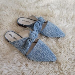 Jeffrey Campbell Textured Blue Mules